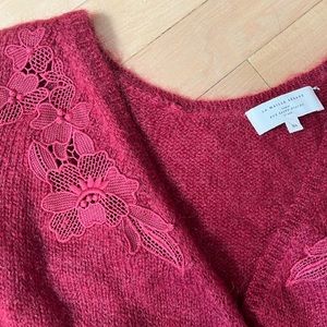 Deep red wrap sweater